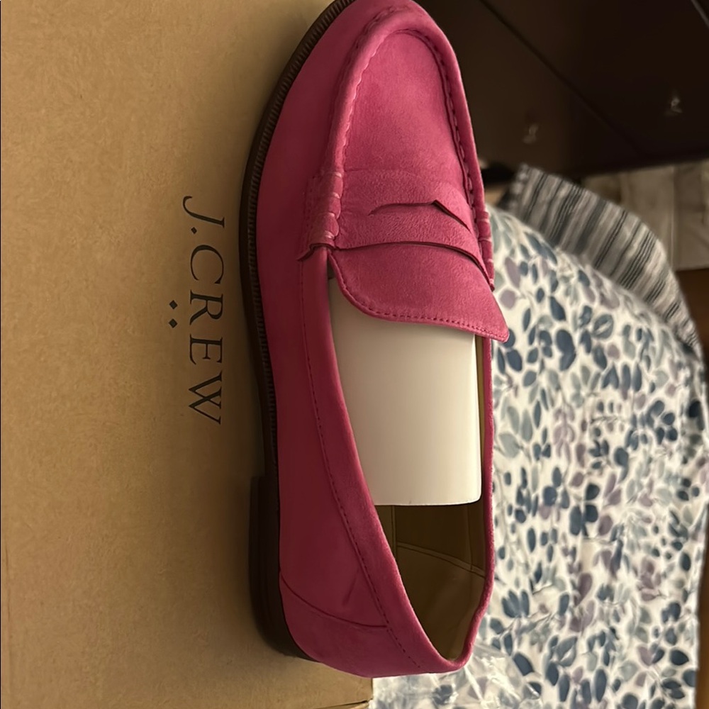 J. Crew Pink Suede Loafers Slip-On